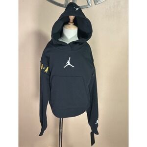 Jordan Girls Holiday Shine Glitter  Jumpman Logo Hoodie Sweatshirt Size S 8 10